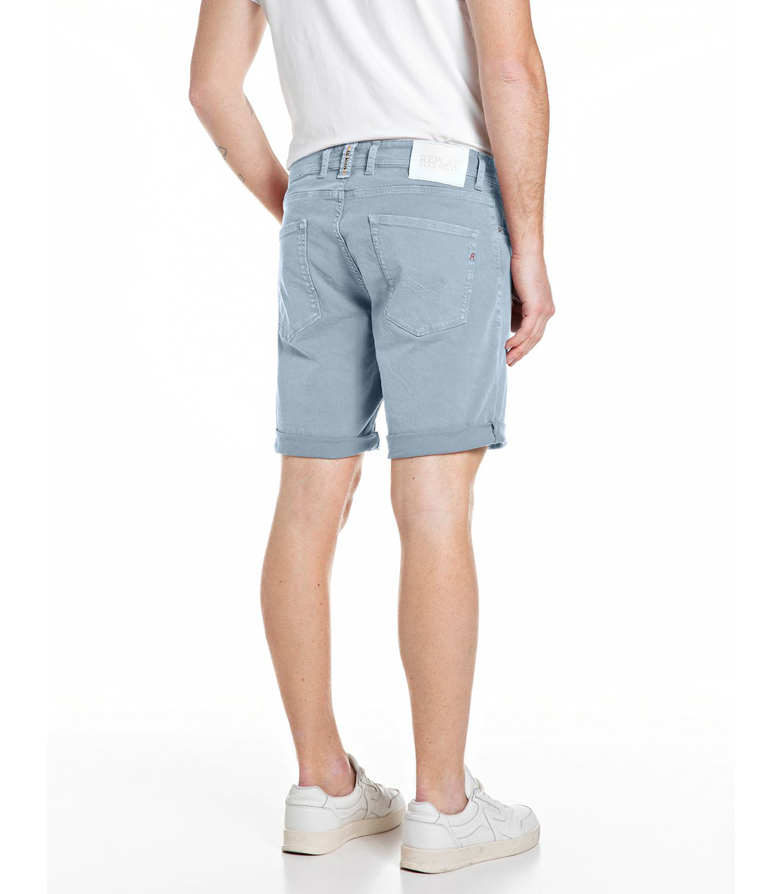 テーパードフィットカラーデニムショーツ 詳細画像 グレイッシュブルー 2